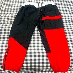 Mens stylish Nike Flight tricolor, lined track pants; Sz XL